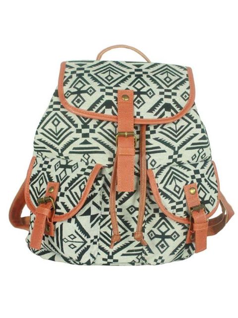 Handgerður Vintage þjóðsniðinn bakpokaprentun kvenna, strigapokapokapokapokar