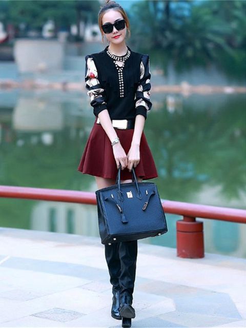 Herbst neue Mode Frauen Tops Print voll-Sleeveless Patchwork Diamant Chiffon Bluse aushöhlen Bodenbildung Shirt