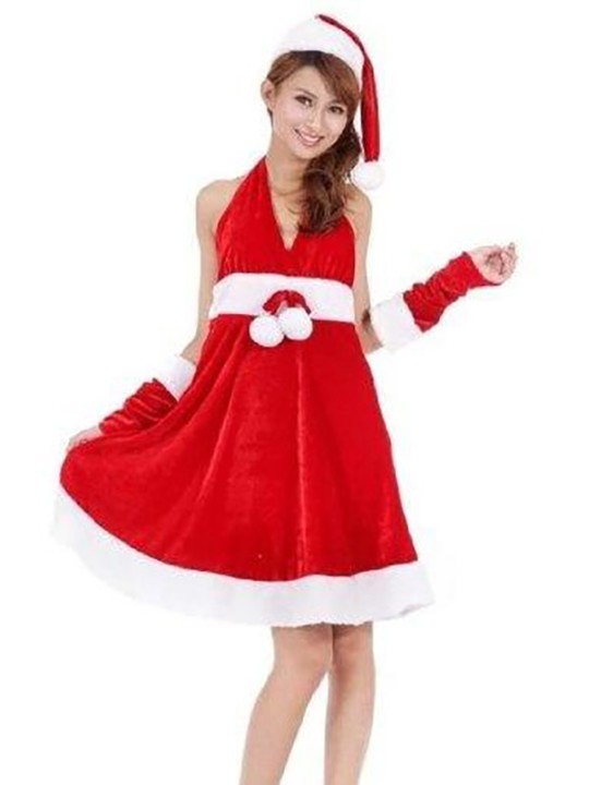Trajes Sexy das mulheres Lingerie do papai noel Sweetie Natal Traje Cosplay Vestidos