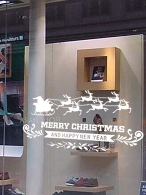 Nouvel an mode bricolage fenêtre romantique décoration murale vente joyeux noël mur autocollant hiver boutique vitrine décoration de la maison