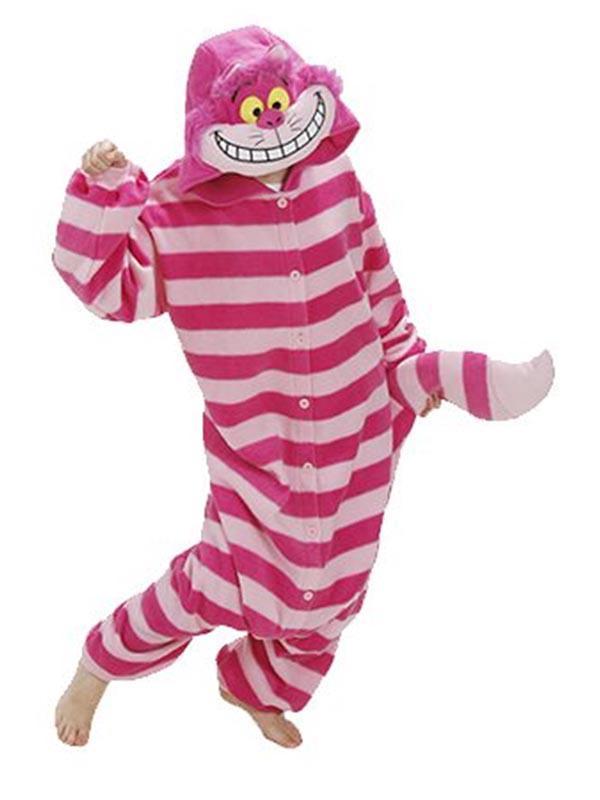 Coral Fleece Plus Size Cheshire Cat Kigurumi Pyjamas Pyjamas Kostymer Cosplay Party Kostymer Djur Nattkläder