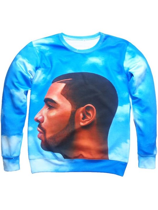 Henkilökohtainen Plus-kokoinen talvisyksyinen muoti pitkähihainen pusero Crewneck Blue Outwear