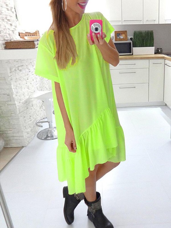 Plus Size New Fashion Sexy Solid Casual Dress