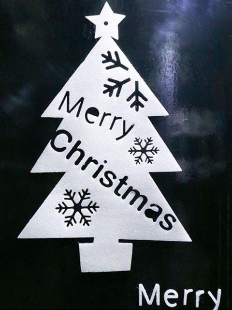 Hyvää joulua Kodinsisustus Vaahto Xmas Tree Star Tarrat Seinä-ikkunatarrat