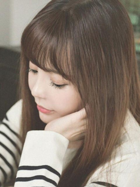 Delikat Nyaste Mode Kvinnor Pro Salon Brun Tunn Air lugg Peruk Piece