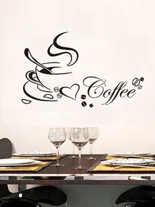 Wall Sticker Home Decor Coffee Wall Art Removable Kitchen Wall Decal Vinyl Mural