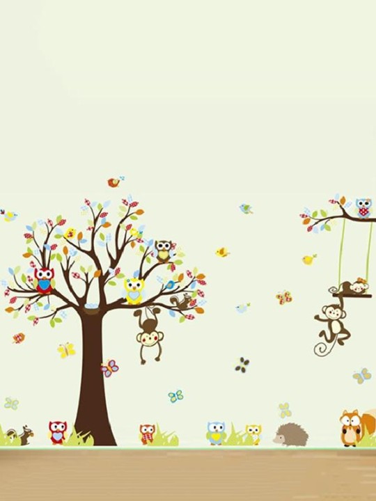 Hot Selling Monkey Wall Stickers For Kids Rooms Baby Room Home Decorations Cartoon Tree Wall Art Animal Wall Decals