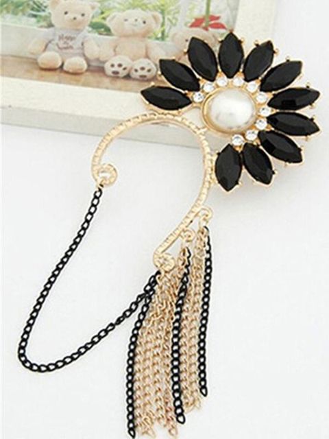 Naisten muoti uuden persoonallisuuden punk kristallikukat tupsu suunnittelu korvakoru korvakorut