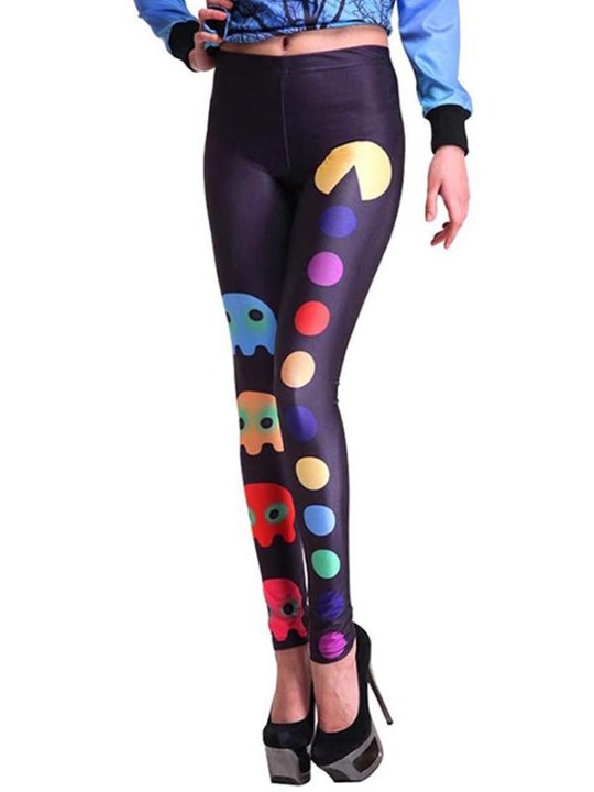 Tíska stafrænt prent Pac-Man Celeb innblásnar kvennabuxur buxur leggings