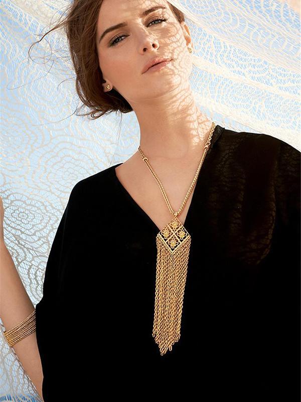 Moda Feminina Borlas Doces Longo Em Forma De Y Colar Boho Festa