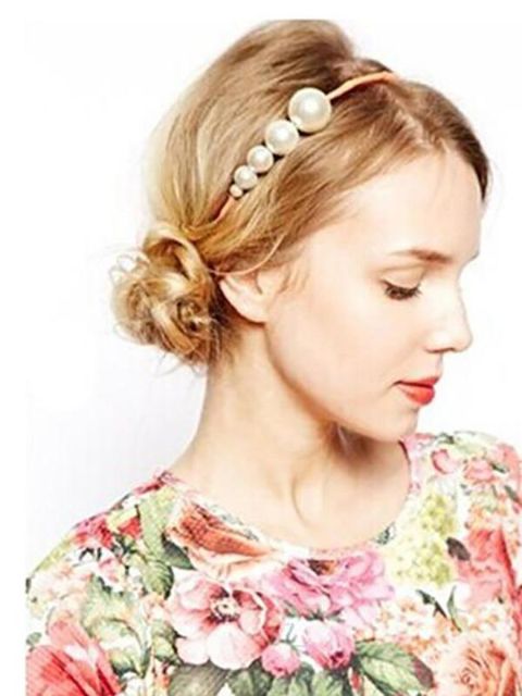 New Korean Version Of the Color Woven Pearl Hairpin Ornaments Grace And Elegance Of Pearl Hair Bands