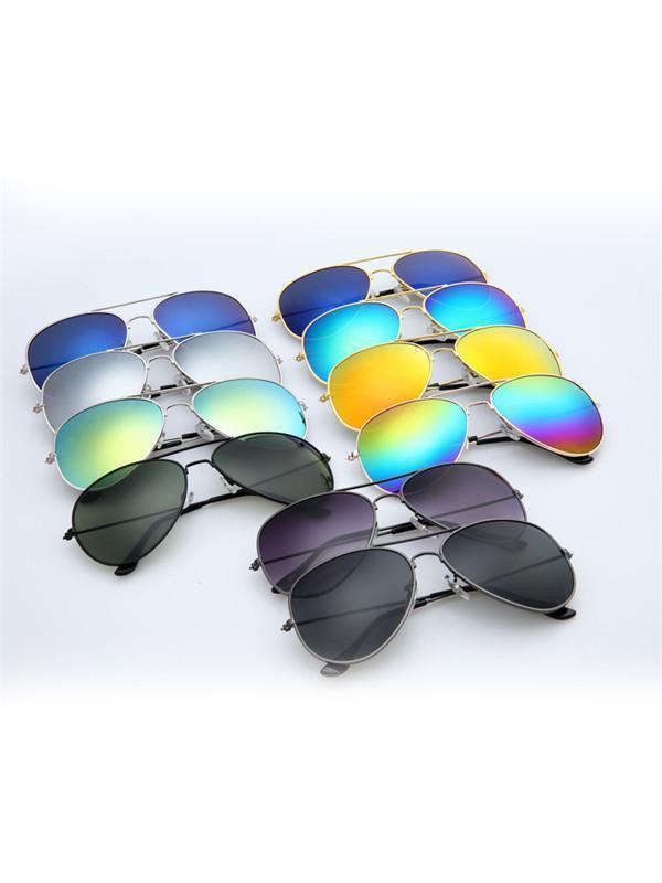 Gafas de sol unisex Goggle AVIATOR Metal Gafas Espejo Bat Protección UV
