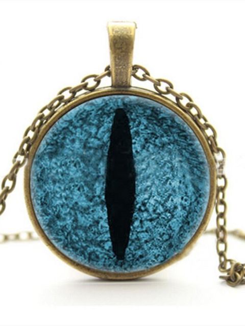 NUEVA Mujer Vintage Gótico Punk Eye colgante collar bronce antiguo cuña collar de la joyería