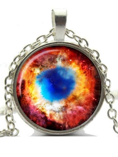 NY Vintage Art Picture Galaxy vedhæng halskæde Glas krystal antik bronze chock halskæde