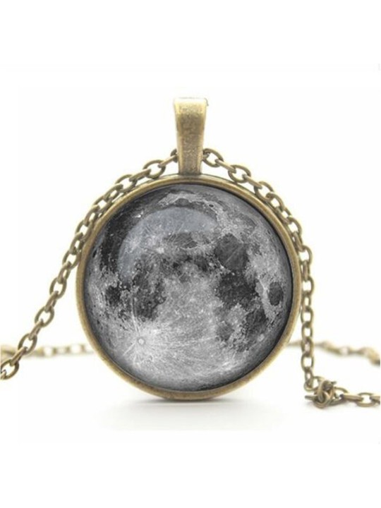 NUEVA Cabujón de Cristal Collar Colgante de Collar de Cadena de Bronce Antiguo de La Vendimia Joyería Collar de Ojos