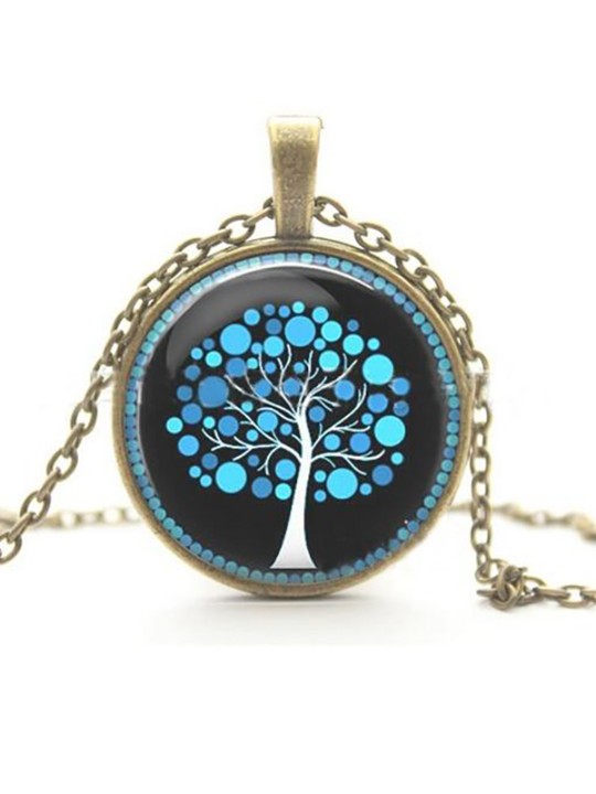 NUEVO colgante de collar de mujer de la vendimia de cristal collar de cuña de bronce antiguo de cristal