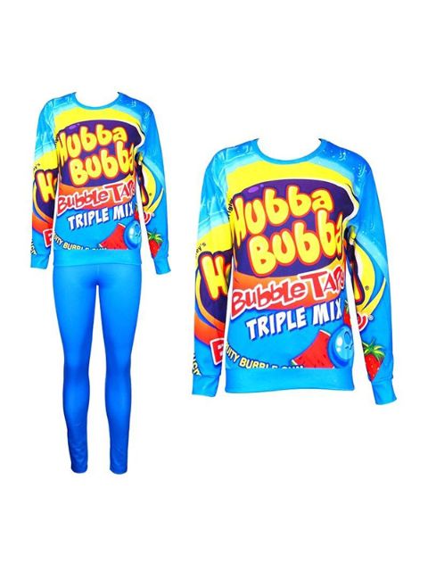 Mode Frauen 2 STÜCKE 3D Print hubba bubba Sweatshirt Set / w Hosen Anzug Sets