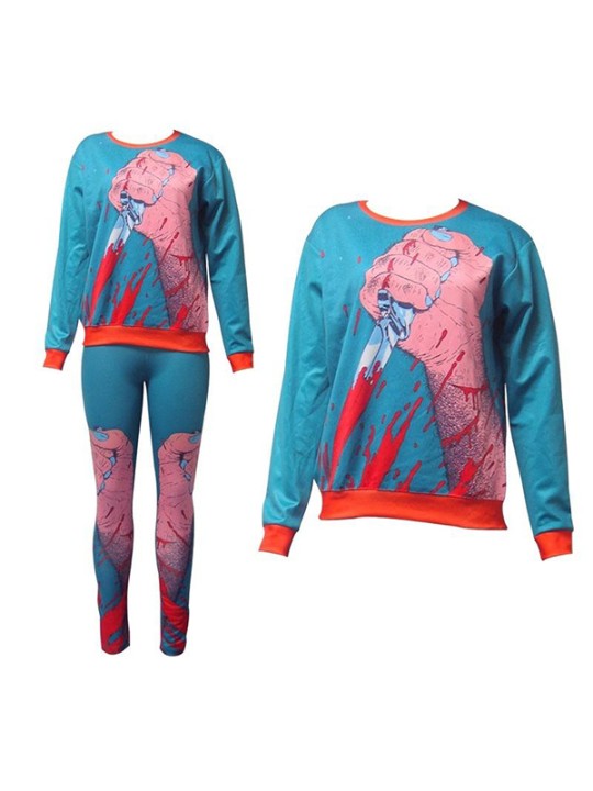 Mode Frauen 2 STÜCKE 3D Druckmesser Sweatshirt Set / w Hosen Leggings Anzug Sets