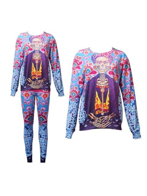 Tíska kvenna 2ST 3D Prent beinagrindar peysu sett / w Buxur föt sett