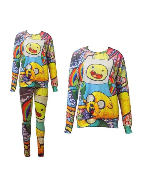 Mode Frauen 2 STÜCKE 3D Print Sweatshirt Set / w Hosen Leggings Lot