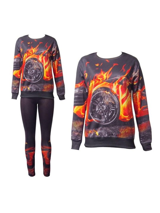 Ensemble de sweat-shirts 2PCS d&#39;impression 3D pour femmes de mode / ensembles de costume de pantalon w