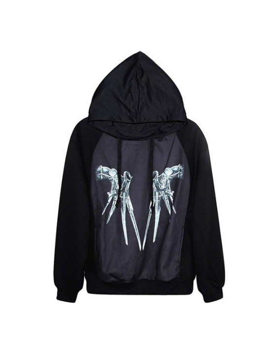 Mode Sakse hænder Digital Print lynlås Frontjakke Langærmet Kvinders frakke Streat Wear