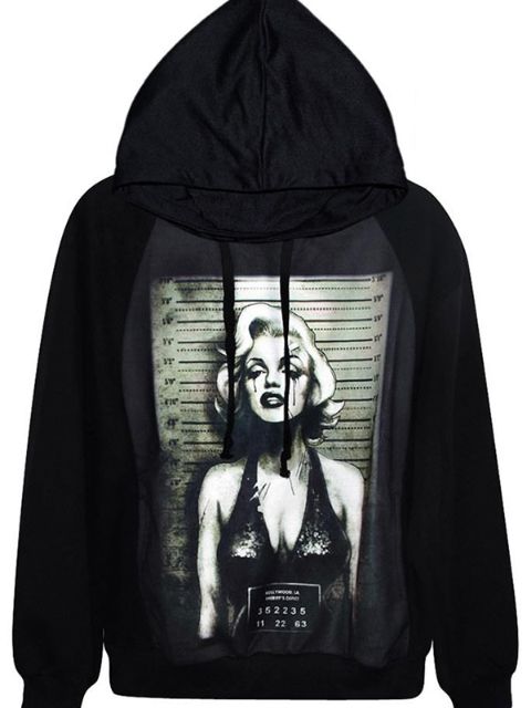 Tíska Vor Stafræn prenta jakki Langerma hettukápu Streat Notið peysur og hettupeysur