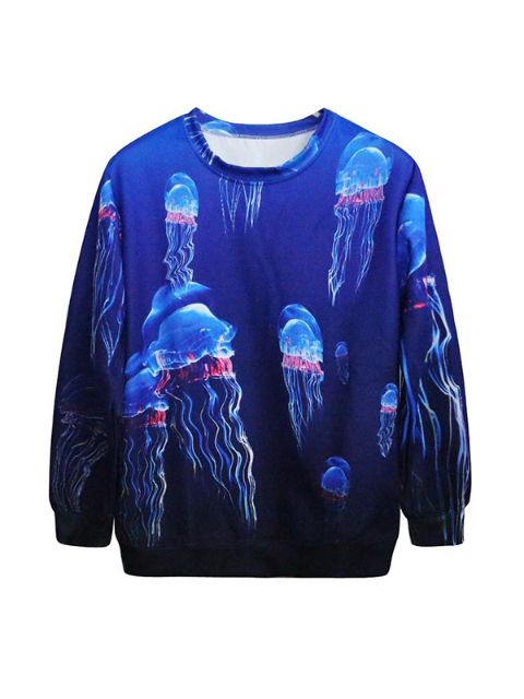 Fashion Women's Jellyfish Print Cute Sweatshirt Spring Autumn Pullover Sweatshirts & Hoodies