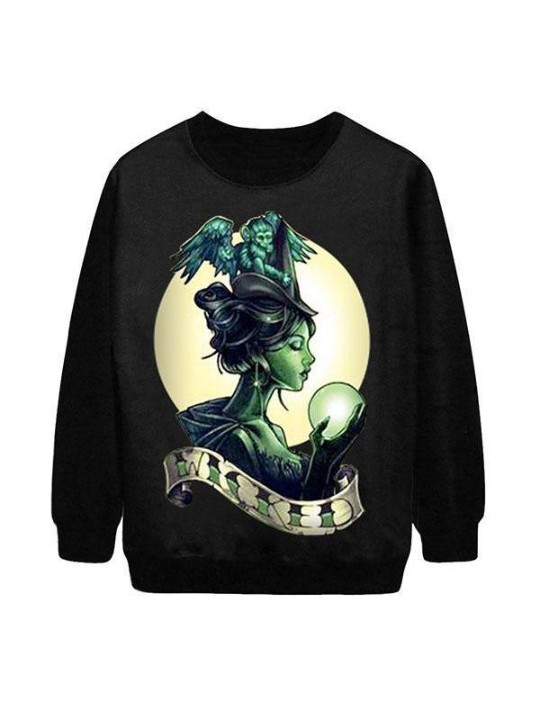 Mode féminine Cult Moonlight Princesse Motif Imprimé numérique Pulls à manches longues Sweatshirts &amp; Hoodies
