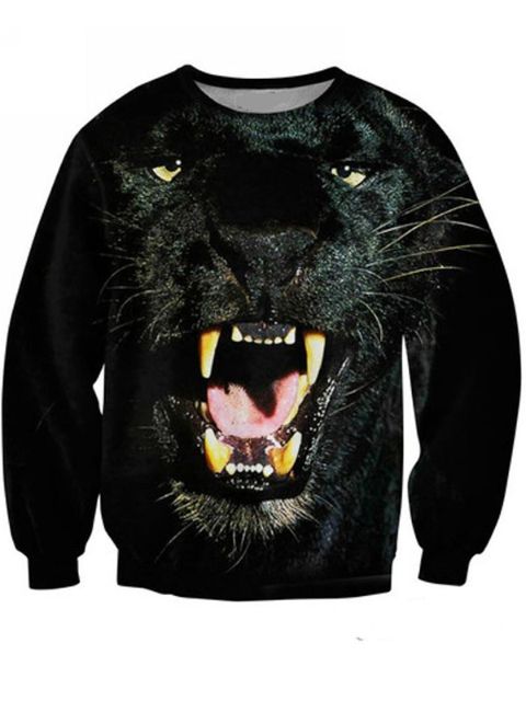 Naisten mustat kuviot painettu kauluspaita puserot ja hupparit