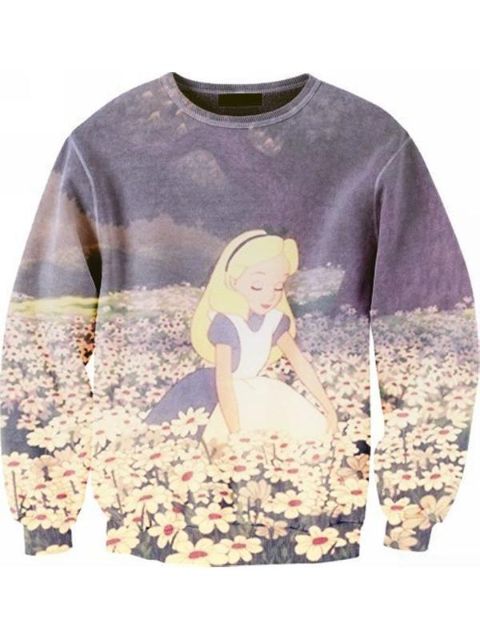 HOT Mujeres 3D Imprimir Sudaderas Pullovers Tops Sudaderas Otoño Moda Tops