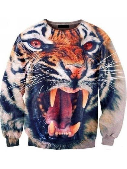 HOT Mulheres 3D Impressão Camisolas Pullovers Tops Sweats Moda Outono Tops