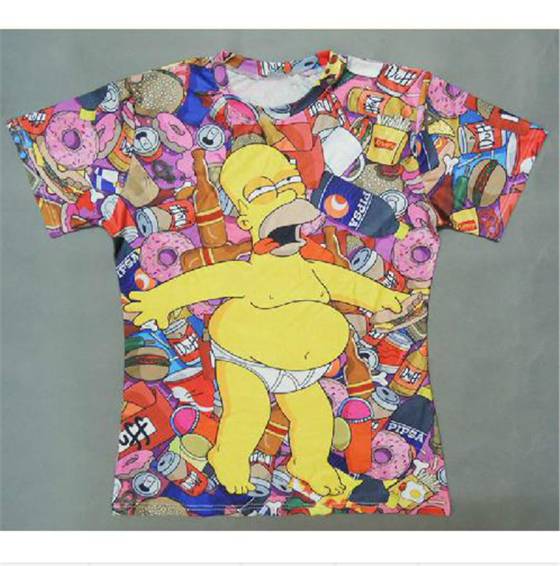 Kvinders mænds unisex toppe sangermønster mønster rund hals afslappet t-shirt (blå)