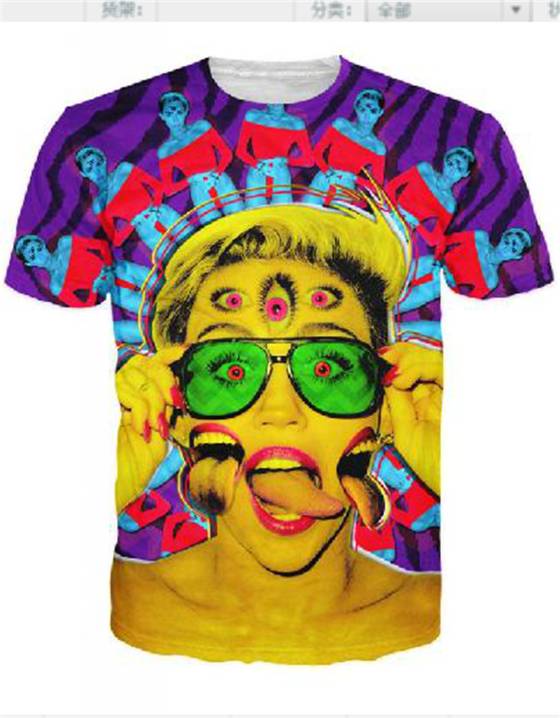 T-shirt décontracté à col rond et à motif imprimé Zombie Miley pour hommes