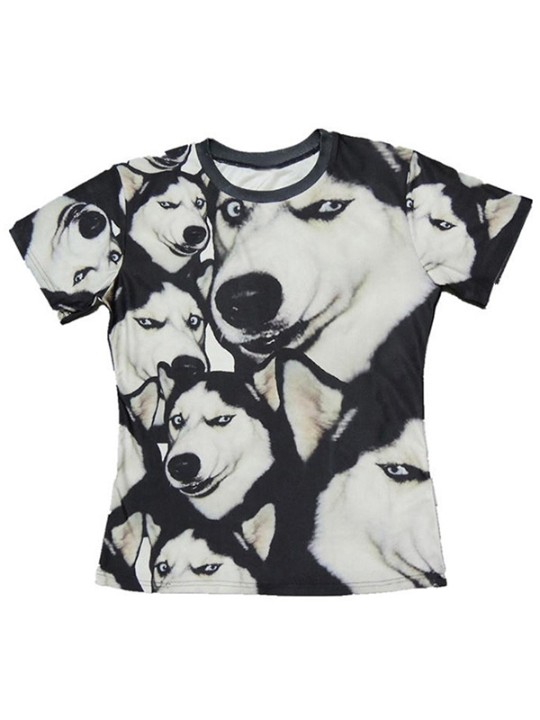 Unisex bolir karla kvenna Fatnaður Tíska Hu Sky prentað mynstur O háls stutt ermi Loose frjálslegur bolur