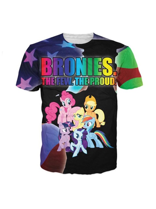 Unisex Tops My Little Pony Crewneck Kurzarm Lose Casual T-Shirt Herrenmode