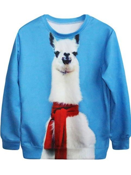 Nytt 2014 Mode Dam Karaktär Digital Print Söt Sweatshirt Hoody Spring Autumn Pullover Sweatshirts &amp; Hoodies