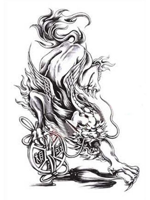 Mode Cool Dragon Arm Art Vandtæt, aftagelig tatoveringsklistermærker Originale midlertidige tatoveringsklistermærker Kropskunst