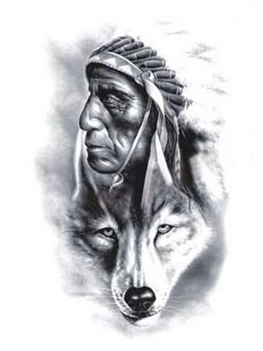 Innfæddur tískulist Vatnsheldur, fjarlægjanlegur armur húðflúr límmiðar Límmiðar Upprunaleg tímabundið húðflúr líkamslist