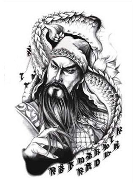 Kinesisk mode kunst original vandtæt aftagelig arm midlertidige tatovering klistermærker mærkater kropskunst