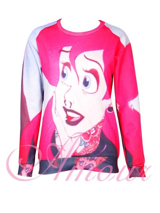 New 2014 Fashion Women's Spring Autumn 3D Print Long Sleeve Sweatshirt Pullovers Hoodies Outwear