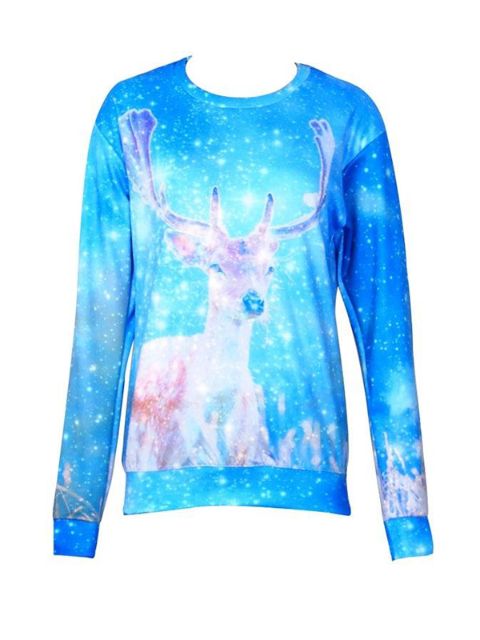 Moda Feminina Cartoon 3D Imprimir camisolas e Hoodies deerlet