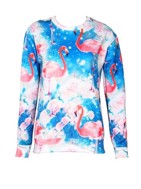 Fashion Women's Cartoon 3D Print galaxy swan Sweatshirt Pullovers Hoodies