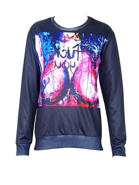 Nyt 2014 Mode Kvinder Forår Efterår 3D Print Sweatshirts Hoodies Frakke Sweatshirts &amp; Hoodies