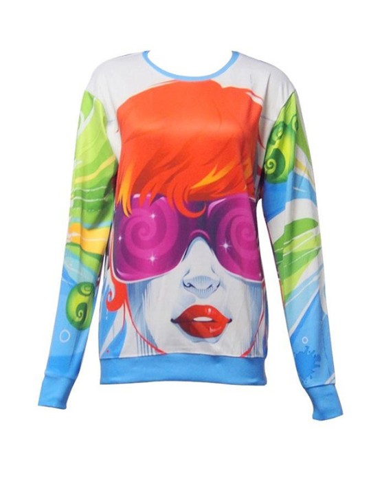 3D teiknimynd kvenna teiknimynd popp fegurð Sweatshirts &amp; hettupeysur