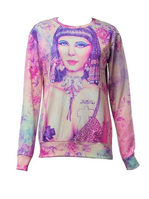 Mode femmes dames impression 3D Punk Cleopatra Sweatshirt Pulls Sweatshirts