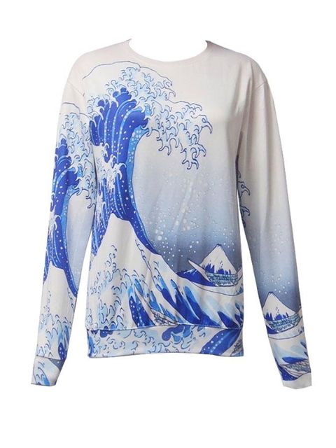 Las mujeres de dibujos animados de dibujos animados 3D ondas de impresión Sudaderas con y sin capucha