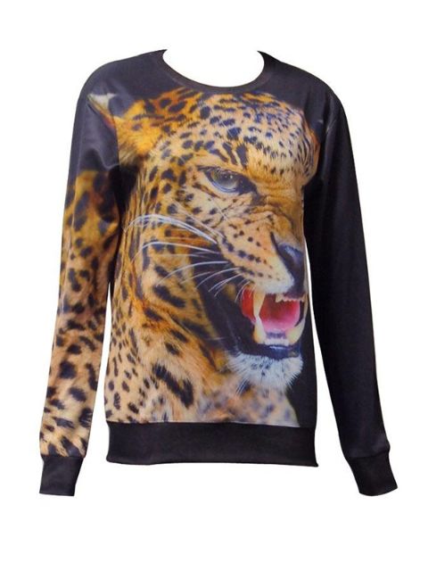 Tísku teiknimynd kvenna 3D prentun Tiger peysa bolir peysur og hettupeysur