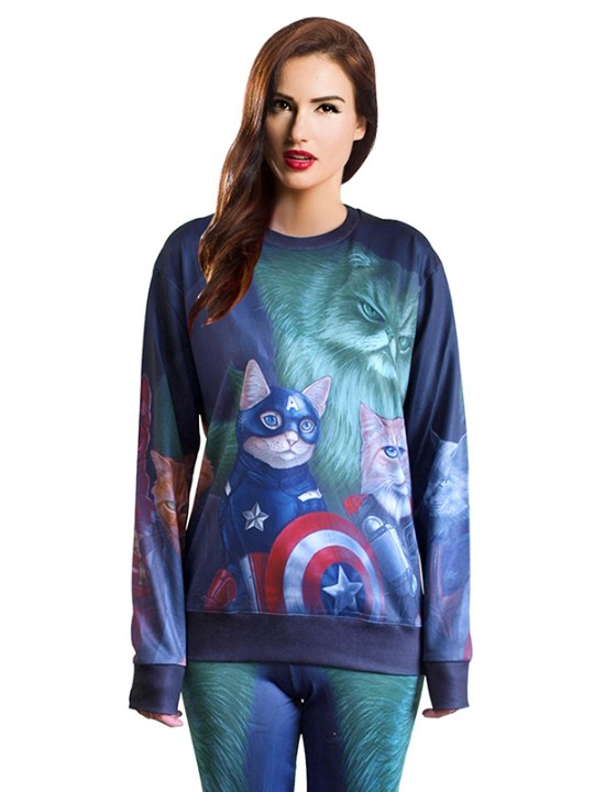 Pulls molletonnés à imprimé 3D de dessin animé pour femmes Sweatshirts et sweats à capuche