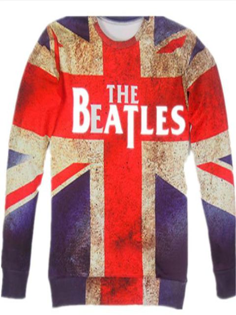 Naisten muoti The Beatles Pattern Digitaalinen painatus Pitkähihaiset puserot ja hupparit